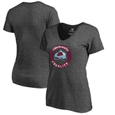 Colorado Avalanche Women's #WeSkateFor V-Neck T-Shirt Heather Gray
