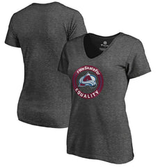 Colorado Avalanche Women's #WeSkateFor V-Neck T-Shirt Heather Gray