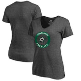 Dallas Stars Women's #WeSkateFor V-Neck T-Shirt Heather Gray