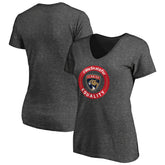 Florida Panthers Women's #WeSkateFor V-Neck T-Shirt Heather Gray