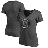 Los Angeles Kings Women's #WeSkateFor V-Neck T-Shirt Heather Gray