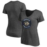 Nashville Predators Women's #WeSkateFor V-Neck T-Shirt Heather Gray