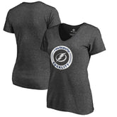 Tampa Bay Lightning Women's #WeSkateFor V-Neck T-Shirt Heather Gray