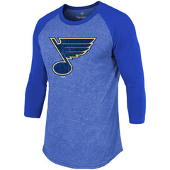 Jordan Binnington St. Louis Blues Fanatics Name & Number Tri-Blend Raglan 3/4-Sleeve T-Shirt Blue