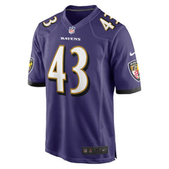 Justice Hill Baltimore Ravens Game Jersey - Purple