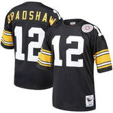 Terry Bradshaw Pittsburgh Steelers Authentic Throwback Retired Player Jersey - Black sale