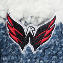 Washington Capitals G-III 4Her by Carl Banks Women's Plaid Sherpa Quarter-Zip Jacket Navy/White