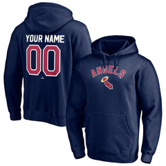 Los Angeles Angels Cooperstown Winning Streak Personalized Name & Number Pullover Hoodie Navy