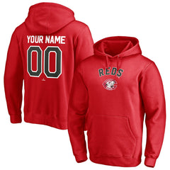 Cincinnati Reds Cooperstown Winning Streak Personalized Name & Number Pullover Hoodie Red