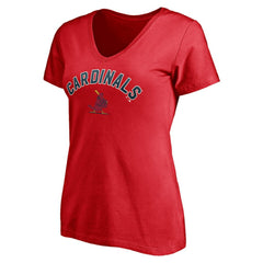 St. Louis Cardinals Women's Cooperstown Winning Streak Personalized Name & Number V-Neck T-Shirt Red