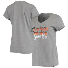 San Francisco Giants Women's Spring Training Fade V-Neck T-Shirt Heathered Gray | 47 brand