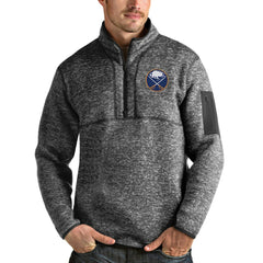 Buffalo Sabres Antigua Fortune Half-Zip Pullover Jacket Heather Gray