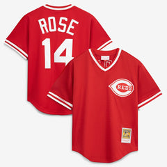 Pete Rose Cincinnati Reds Authentic Batting Practice Jersey - Red