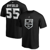 Quinton Byfield Los Angeles Kings Fanatics Authentic Stack Name & Number T-Shirt Black