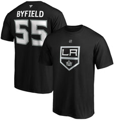 Quinton Byfield Los Angeles Kings Fanatics Authentic Stack Name & Number T-Shirt Black