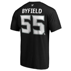 Quinton Byfield Los Angeles Kings Fanatics Authentic Stack Name & Number T-Shirt Black