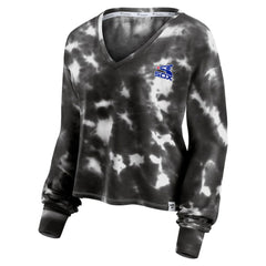 Chicago White Sox Women's Tie-Dye V-Neck Pullover Cropped Tee White/Black