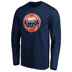 Houston Astros Cooperstown Collection Huntington Logo Long Sleeve T-Shirt Navy