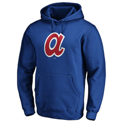 Atlanta Braves Cooperstown Collection Huntington Logo Fitted Pullover Hoodie Royal