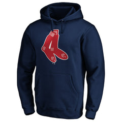 Boston Red Sox Cooperstown Collection Huntington Logo Fitted Pullover Hoodie Navy
