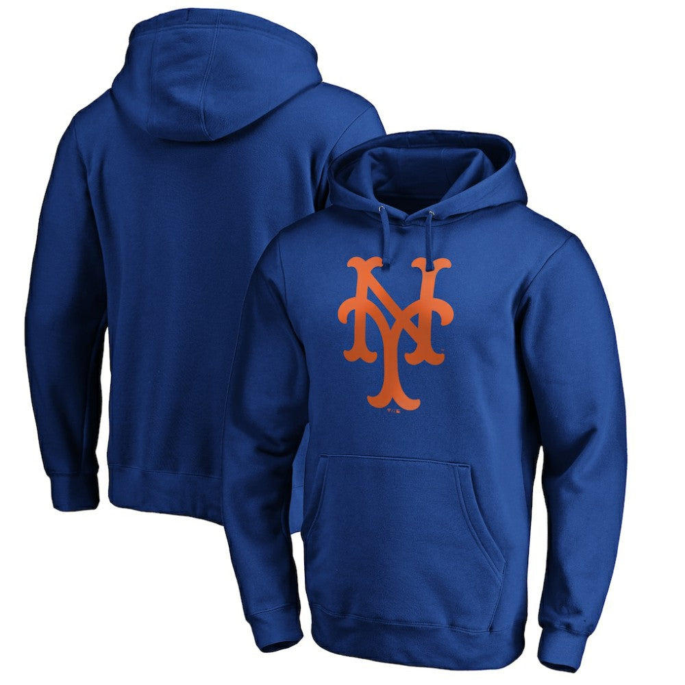 New York Mets Cooperstown Collection Huntington Logo Fitted Pullover Hoodie Royal