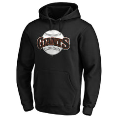 San Francisco Giants Cooperstown Collection Huntington Logo Fitted Pullover Hoodie Black
