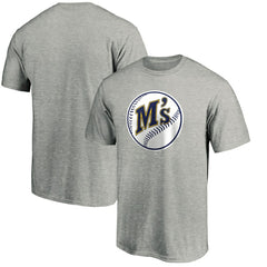 Seattle Mariners Cooperstown Collection Huntington Logo T-Shirt Heathered Gray