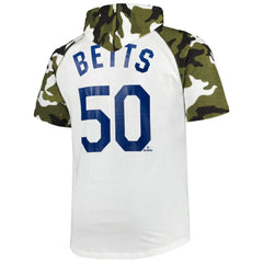 Mookie Betts Los Angeles Dodgers Player Big & Tall Raglan Hoodie T-Shirt White/Camo