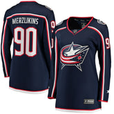 Elvis Merzlikins Columbus Blue Jackets Fanatics Women's Home Breakaway Jersey Navy
