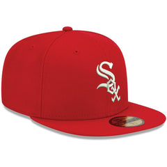 Chicago White Sox White Logo 59FIFTY Fitted Hat Red | New Era