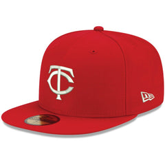Minnesota Twins White Logo 59FIFTY Fitted Hat Red | New Era