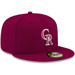 Colorado Rockies White Logo 59FIFTY Fitted Hat Cardinal | New Era
