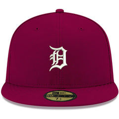 Detroit Tigers White Logo 59FIFTY Fitted Hat Cardinal | New Era