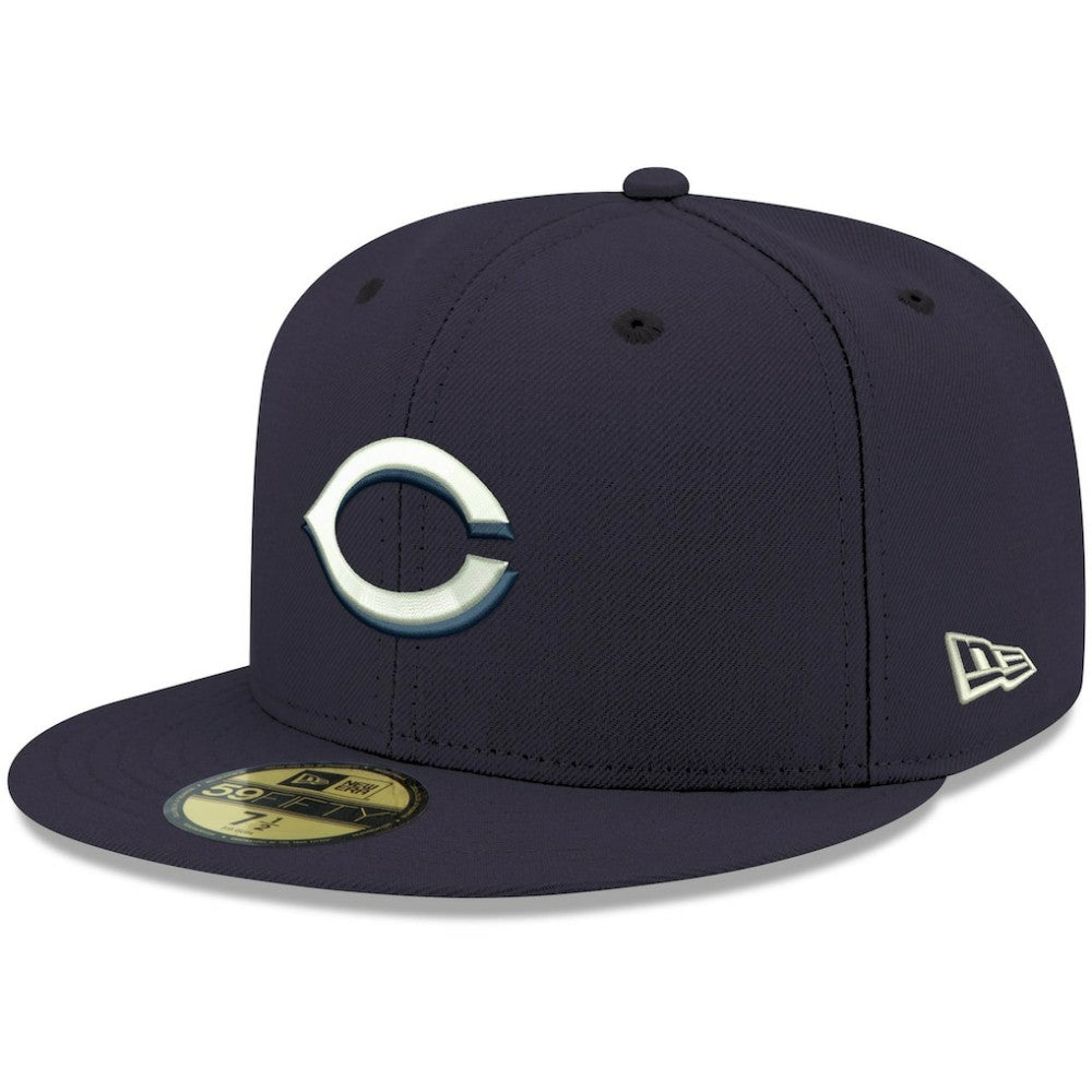 Cincinnati Reds White Logo 59FIFTY Fitted Hat Navy | New Era