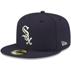 Chicago White Sox White Logo 59FIFTY Fitted Hat Navy | New Era