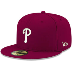 Philadelphia Phillies White Logo 59FIFTY Fitted Hat Cardinal | New Era