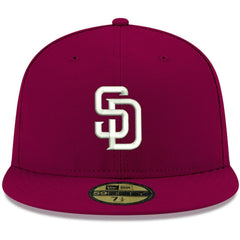 San Diego Padres White Logo 59FIFTY Fitted Hat Cardinal | New Era