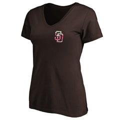 San Diego Padres Women's Mother's Day V-Neck T-Shirt Brown
