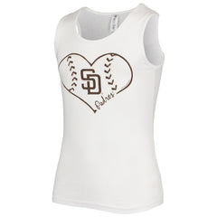 San Diego Padres Soft as a Grape Girls Youth Team Tank Top White