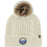Buffalo Sabres '47 Women's Meeko Cuffed Knit Hat with Pom White