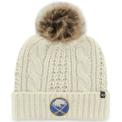 Buffalo Sabres '47 Women's Meeko Cuffed Knit Hat with Pom White
