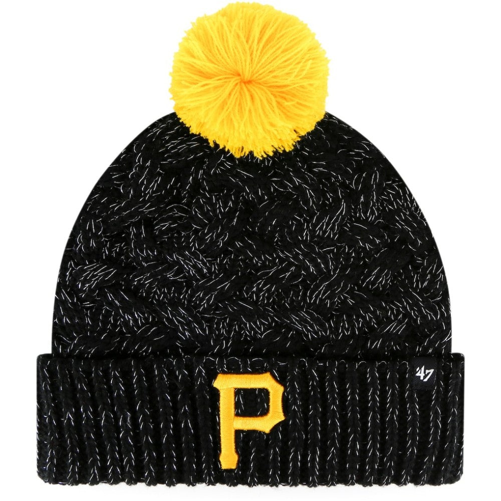 Pittsburgh Pirates Women's Knit Cuffed Hat with Pom Black | 47 brand