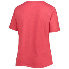 Miami Marlins Women's City Connect Plus Size V-Neck T-Shirt Heather Red | New Era
