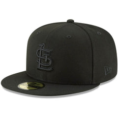 St. Louis Cardinals Black on Black 59FIFTY Fitted Hat Black | New Era