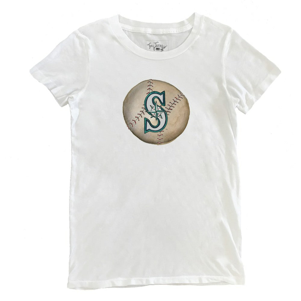 Seattle Mariners Tiny Turnip Women's Stitched Baseball T-Shirt White