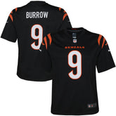 Joe Burrow Cincinnati Bengals Youth Game Jersey - Black