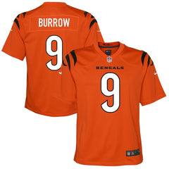 Joe Burrow Cincinnati Bengals Youth Game Jersey - Orange