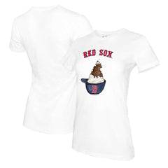 Boston Red Sox Tiny Turnip Women's Sundae Helmet T-Shirt White