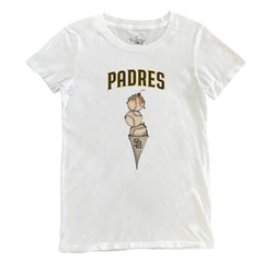 San Diego Padres Tiny Turnip Women's Triple Scoop T-Shirt White