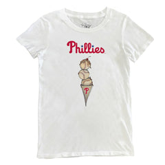Philadelphia Phillies Tiny Turnip Women's Triple Scoop T-Shirt White